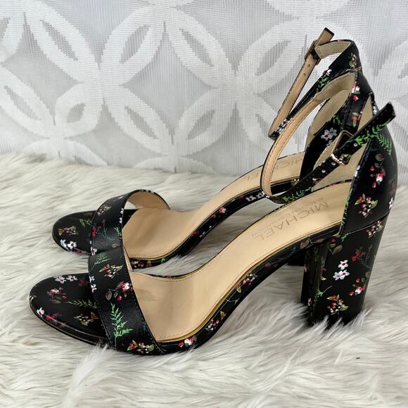 Michael Shannon Sascha Floral Rockabilly Ankle Strap High Heel Sandal Sz 8 - Picture 7 of 9